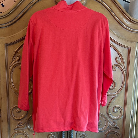 NWT Avenue Vibrant Coral Quarter-Zip Sweatshirt - Picture 5 of 12